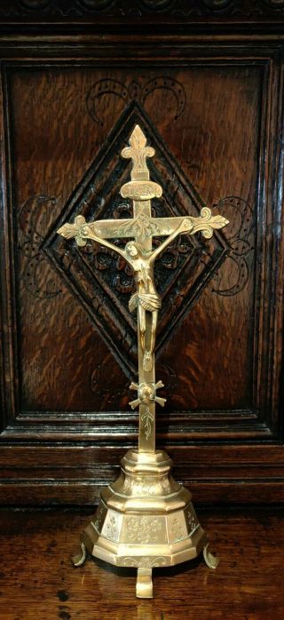 A Small 17th Century Brass Crucifix
