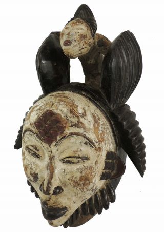 Punu Maiden Spirit Mask With Child Mukudji Gabon African Art Was $210.  00