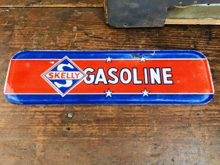Vintage Antique Skelly Sign Gas Oil Motor Pump Plate Insert