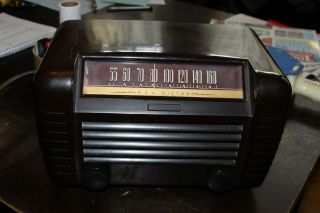 Vintage Rca Victor Tube Radio Model 65x1 Antique Bakelite Brown Decor Home