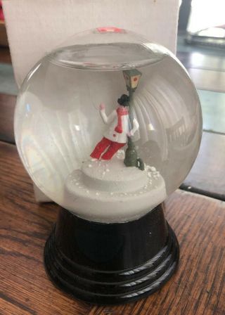 Vintage Glass Snowglobe Man With Red Balloon Street Light Made In Austria Small