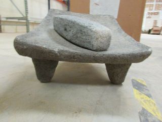 Antique Metate 21 - Grinder - Rustic - Complete - Old Mexican - - Primitive - 13x16x9.  5