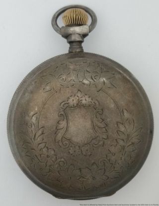 Massive Rockford Sterling Silver 18s Antique Pocket Watch To Restore