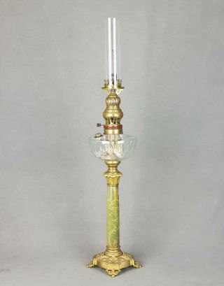 Regina Alcohol Incandescent Mantle Burner Oil Lamp Cut Glass Font Kerosene Onyx