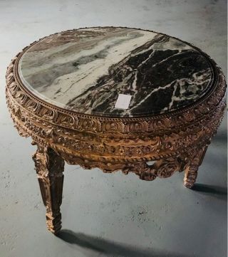 Center Table French Style Louis Xv With Marble Top