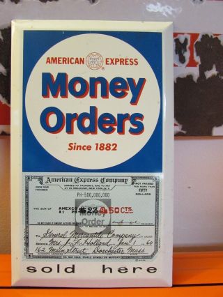 Vintage Nos American Express Money Orders Sign 1960 