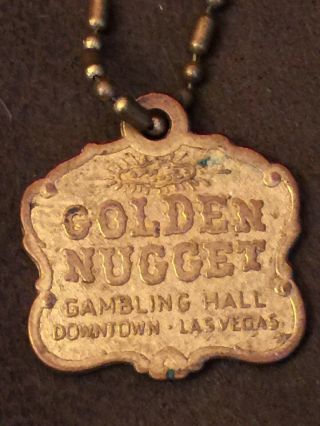 Vintage Golden Nugget Gambling Hall Downtown Las Vegas Watch Fob Key Chain