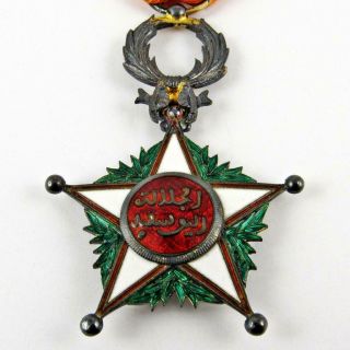 ANTIQUE WWI MOROCCO FRENCH PROTECTORATE ORDER OF OUISSAM ALAOUITE MOROCCAN MEDAL 2