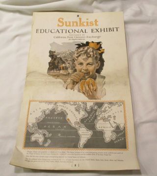 Vintage Sunkist Educational Exhibit California Fruit Growers Los Angeles Ca