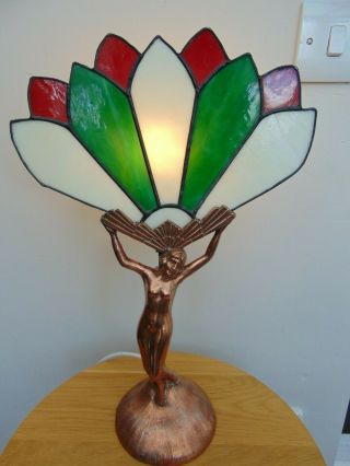 Mid Century Loevsky & Loevsky L&l Wmc Nude Lady Figural Art Deco Table Lamp