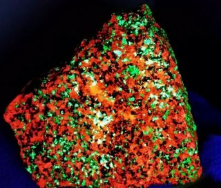 Fluorescent Willemite & Calcite W/ Franklinite Franklin Nj Mineral Specimen Rock