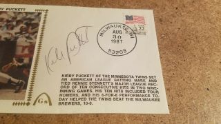 1987 Kirby Puckett Ten Hits Cover Signed Signature 3
