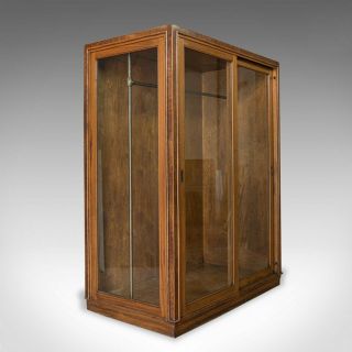 Antique Glazed Wardrobe Cabinet,  Oak,  Retail Shop Fitting,  Display,  Circa 1900