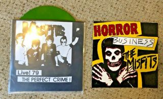 Misfits Live 79 The Perfect Crime 7 " 45 Rpm,  Nm -,  Green Vinyl,  Horror Busin