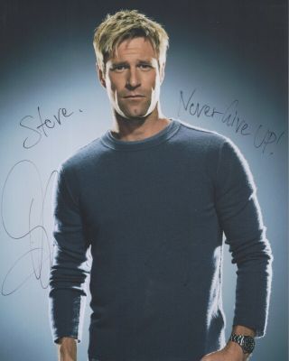Aaron Eckhart Hand Signed 8x10 Color Photo Awesome Pose Signed To Steve