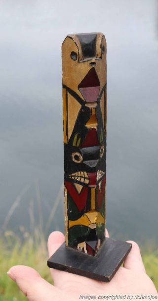 Fine Old Northwest Coast Nuu - Chah - Nulth Makah Nootka Indian Cedar Totem C1920 Nr