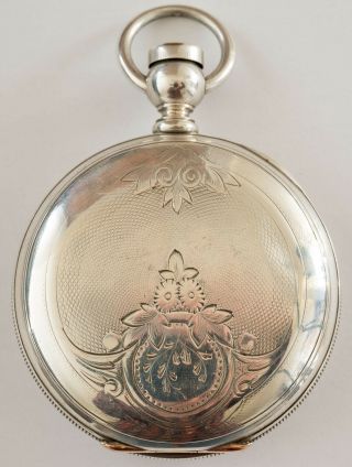 Antique 1864 Waltham Sterling Silver 18 size Key wind Pocket Watch 2
