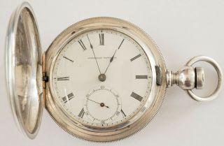 Antique 1864 Waltham Sterling Silver 18 size Key wind Pocket Watch 3