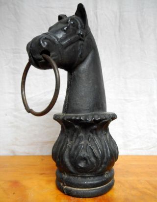 Vintage Cast Iron Horse Head Hitching Post Top 1950 