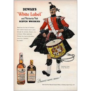 1953 Dewars: White Label And Victoria Vat Scotch Whiskies Vintage Print Ad