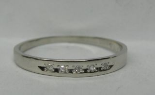 Vintage Antique 14k White Gold Single Cut Diamond Wedding Band Anniversary Ring