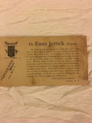 Enna Jettick Glenn Curtiss Aerocar Advertising Card towed by 1930 ' s Willys car 2