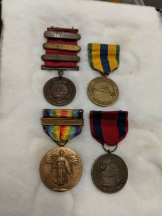 Pre - Ww1 Era Us Navy 4 Medal Grouping To Allison A.  Brock Ch.  Yeo.  Uss Glacier