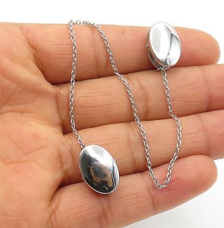 Bab 925 Sterling Silver - Vintage Shiny Minimalist Oval Sweater Clip - T1838