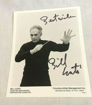 Bill Conti Autographed 8x10 Photograph Hand Signed B&w Composer & Conductor