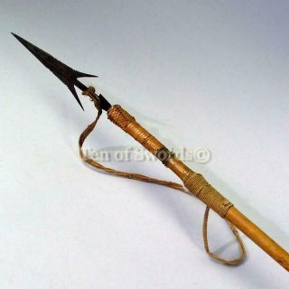 Rare Antique African Harpoon Barbed Spear Mongo