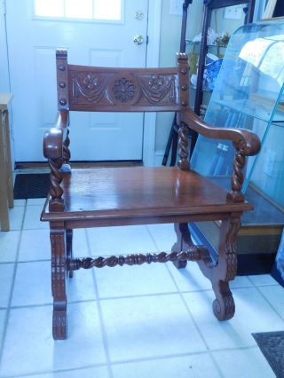 Antique Red Oak Arm Chair 1900 - 1950 