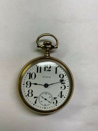 Large 18 Size Gold Filled Elgin Pocket Watch - Dial