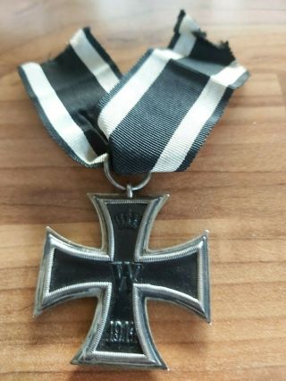 German Iron Cross 2nd.  Class Ic2 Marker " F " Worldwar 1 Inc.  Long Ribbon