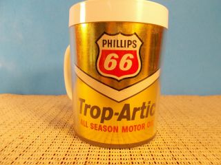 Phillips 66 Trop - Artic Motor Oil Advertisement Plastic Thermal Mug 4 1/8 