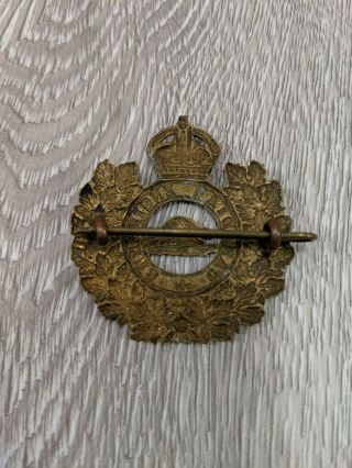 Vintage WWI Canadian Engineers General Service Cap Badge Beaver Crown 2