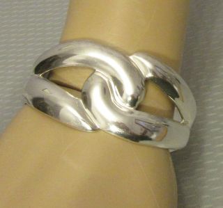 Vtg Mexico 925 Sterling Silver Cuff Heavy Bold Open Knot Design 41g