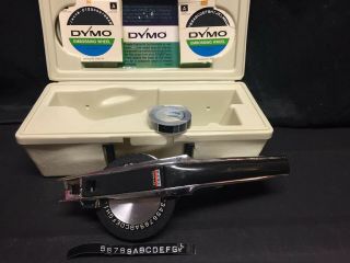 Vintage DYMO Model No.  1550 Deluxe Label Maker in Case with Handle 2