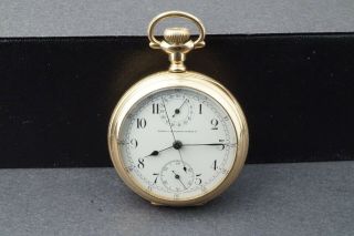 Timing & Repeating Watch Co.  Chrono Gold Filled Stop/ Pocket Watch Ws559