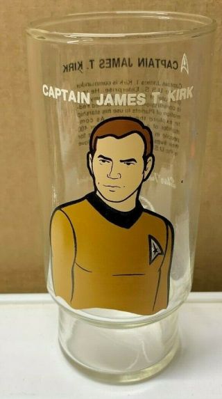 Vintage 1976 Star Trek Captain James T Kirk Glass Dr.  Pepper