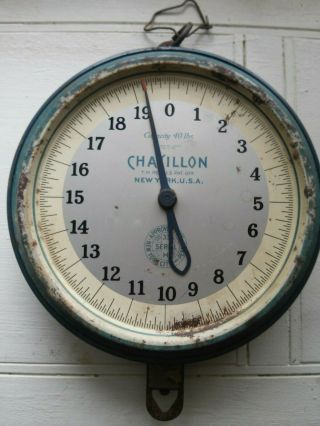 Vintage Chatillon Hanging Scale 40 Lb Capacity 1930 