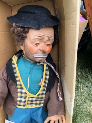 Emmett Kelly 21 " Doll Willie The Clown Baby Barry Toy Nyc 1950s
