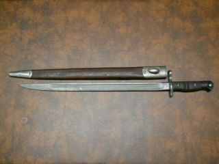 Wwi British Remington Enfield Bayonet & Scabbard Model 1913