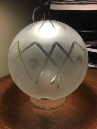 Frosted Glass Globe Light Shade 6 " Diameter With 3 1/8 " Fitter Base Starburst
