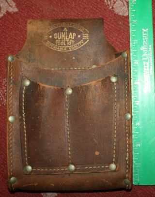 Vintage Leather Tool Pouch Sears Roebuck Dunlap Stitched Riveted Belt Loop Bag