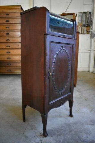 Antique Victorian Mahogany Sheet Music Stand Cabinet