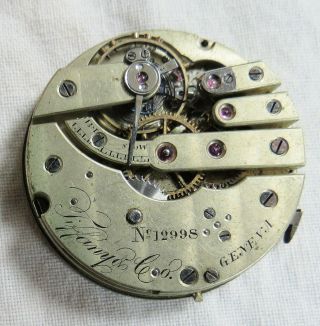 Tiffany & Co Geneva 1850s Patek Philippe Pocket Watch Movement &Dial Old Antique 2