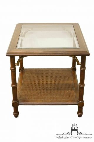 LANE FURNITURE Asian Chinoiserie Faux - Bamboo Glass Top 22 