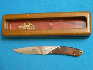 Nm Vintage Buck Usa Custom Shop Koji Hara Ats - 34 Bos Hunting Knife Knives W/case