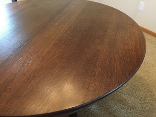Antique Oak Claw Foot Table,  W/2 - 10 