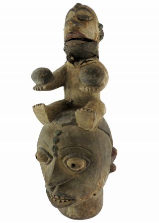 Ogoni Figural Headdress Articulated Jaw Nigeria African Art Was $325.  00